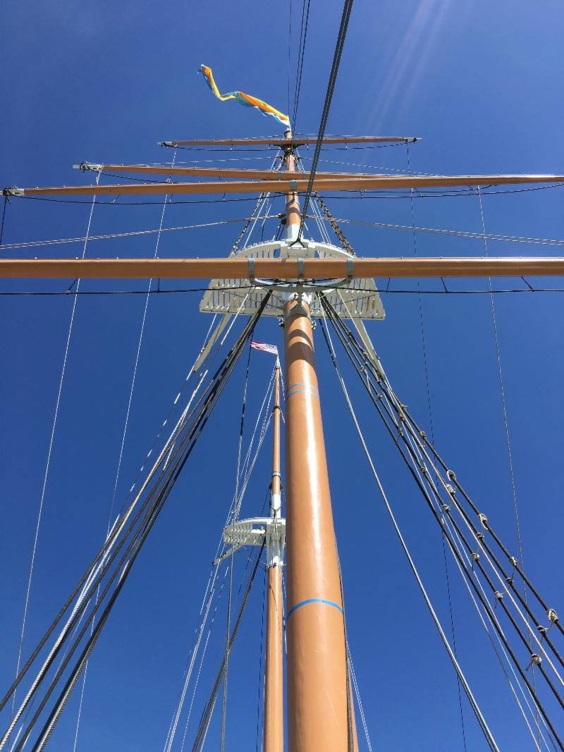 Foremast with flag